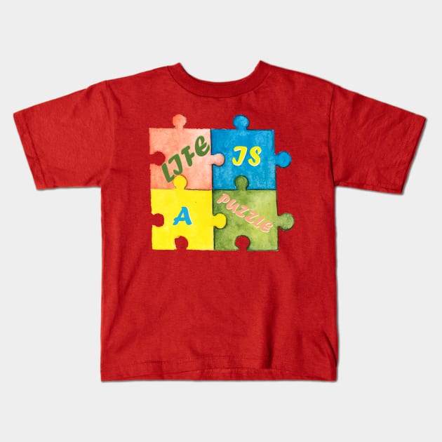 Life is a puzzle Kids T-Shirt by StarWheel